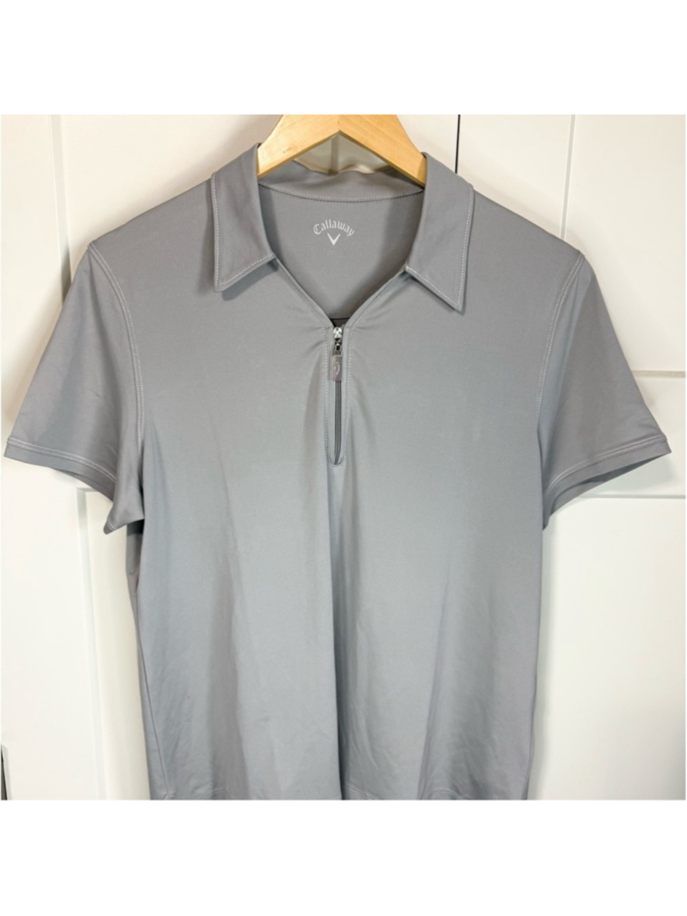 Callaway Golf Performance Quarter Zip Polo Short Gray Size Large